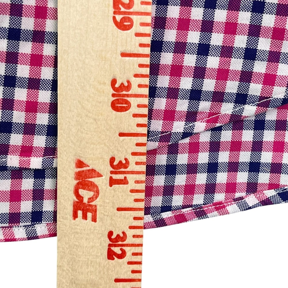 Ralph Lauren Mens XL Pink Navy Blue Gingham Check Non-Iron Cotton Button Shirt - Picture 7 of 7